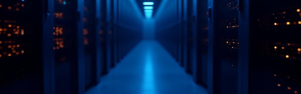 High-tech secure data server cooling facility representing TJC logistics data protection measures