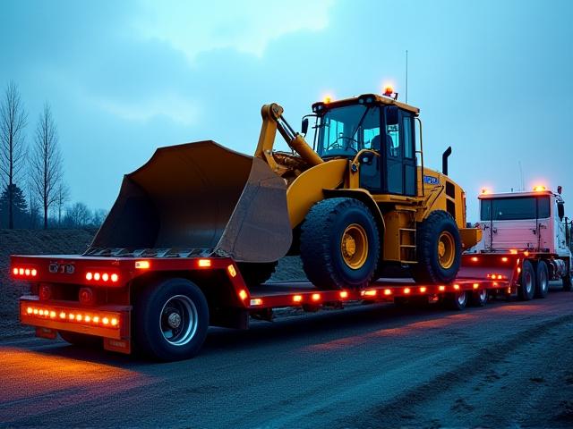 Removable Gooseneck RGN trailer with bulldozer